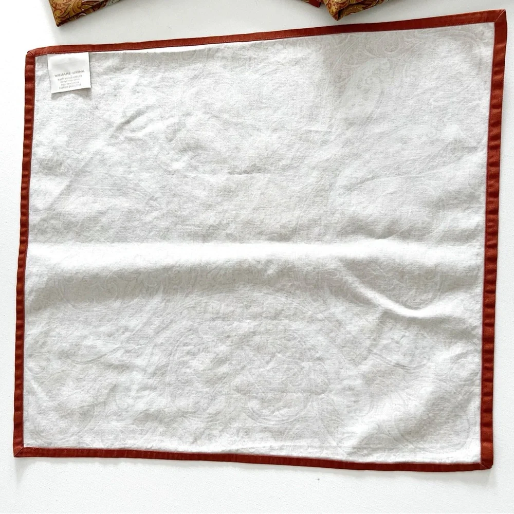 Williams Sonoma Printed Paisley Cotton Cloth Napkins Set of 4